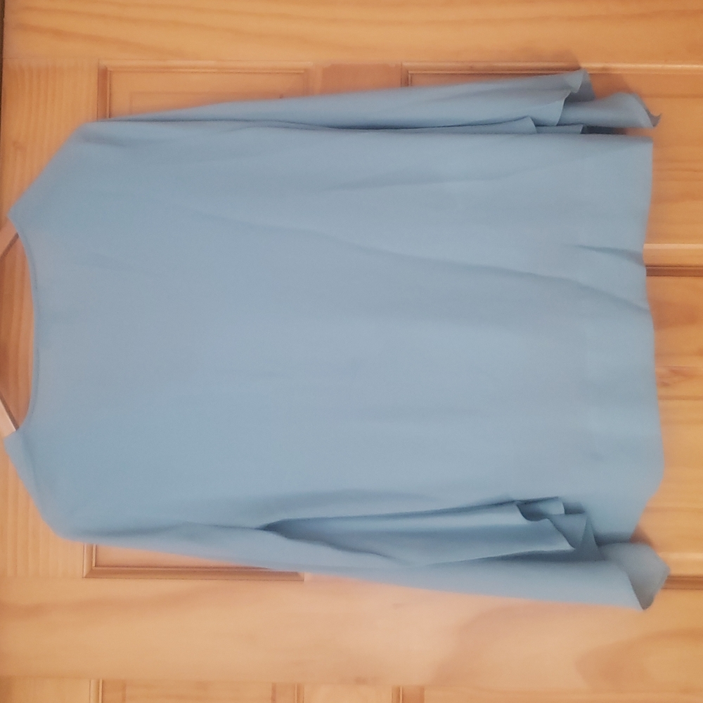 BCBG MaxAzria Nickclette wrap top blue breezes - Picture 8 of 11